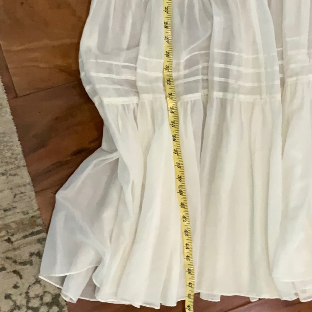 Rebecca Taylor White Ruched Tiered Maxi Dress - Picture 6 of 7